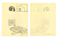 Le Corbusier, Etude préparatoire pour le musée à croissance Illimitée, 1939
